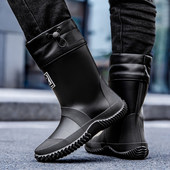 雨鞋 洗车钓鱼劳保水鞋 男款 男士 中筒雨靴防滑耐磨厨房工作胶鞋 时尚