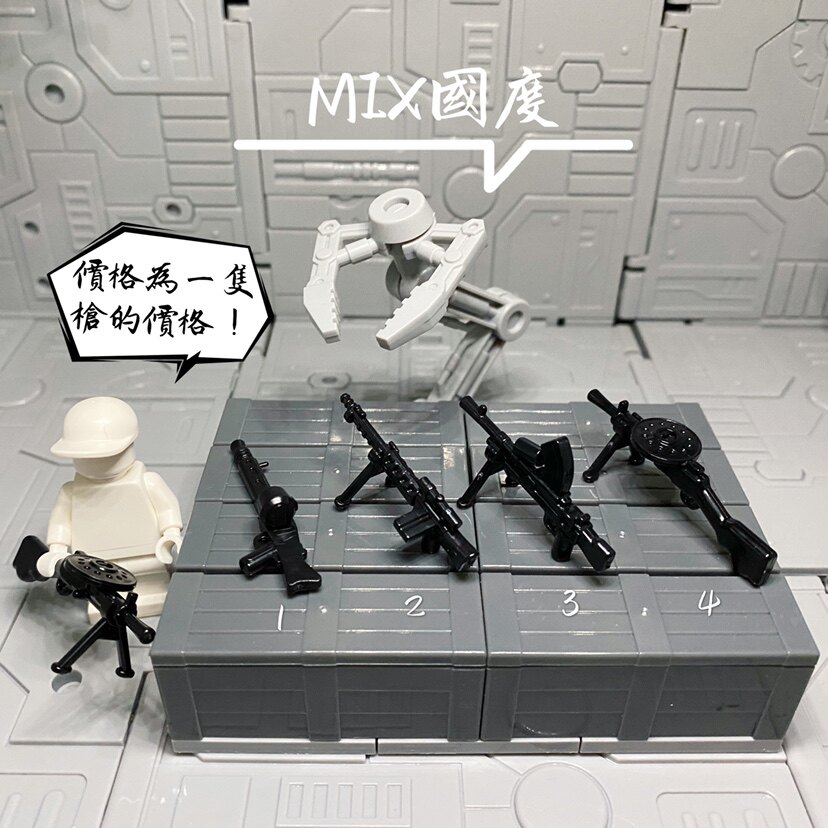 MIX国度吃鸡绝地第三方dp28大盘鸡重机枪枪积木人仔配件武器装备