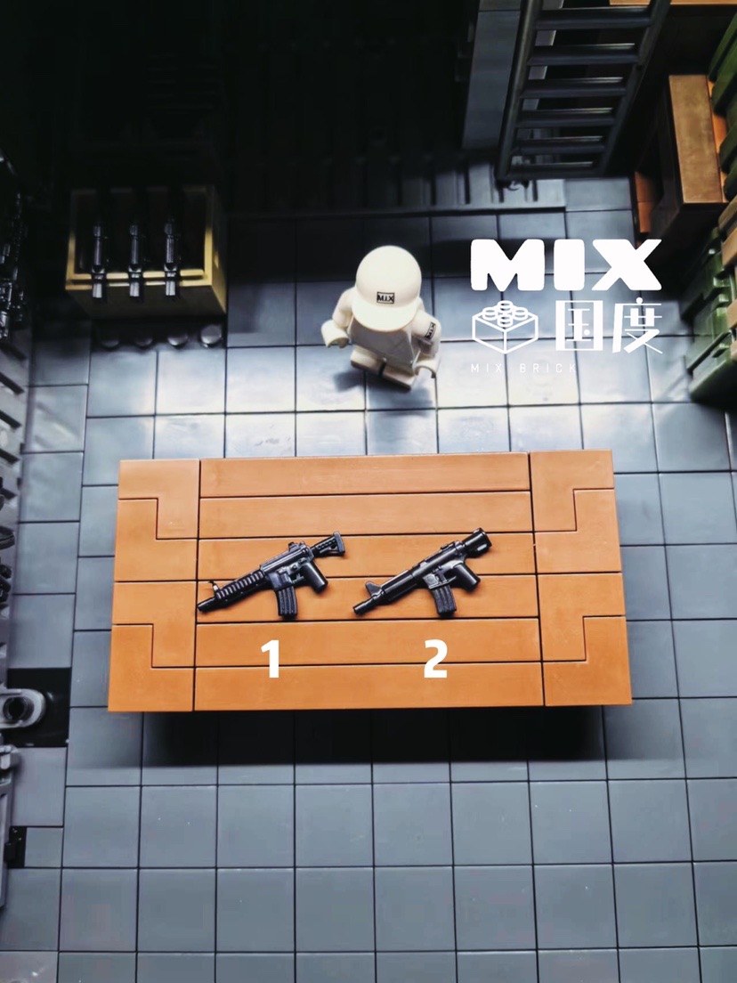 MIX国度乐得高式HKM416益智拼装短突击ark积木人仔第三方武器配件