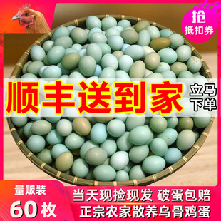 知楚绿壳山鸡蛋90枚新鲜乌鸡蛋40枚正宗农村散养土鸡蛋60枚整箱16
