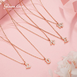 李佳琦推荐 Ever字母项链女网红玫瑰金锁骨链吊坠情人节礼物 Glam