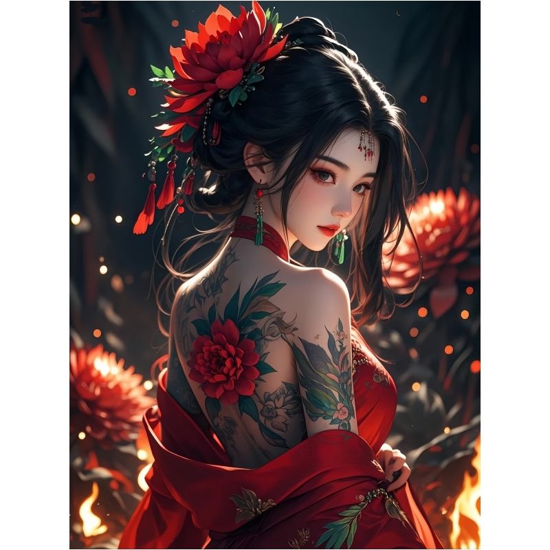 古风地狱美人写真贴纸贴