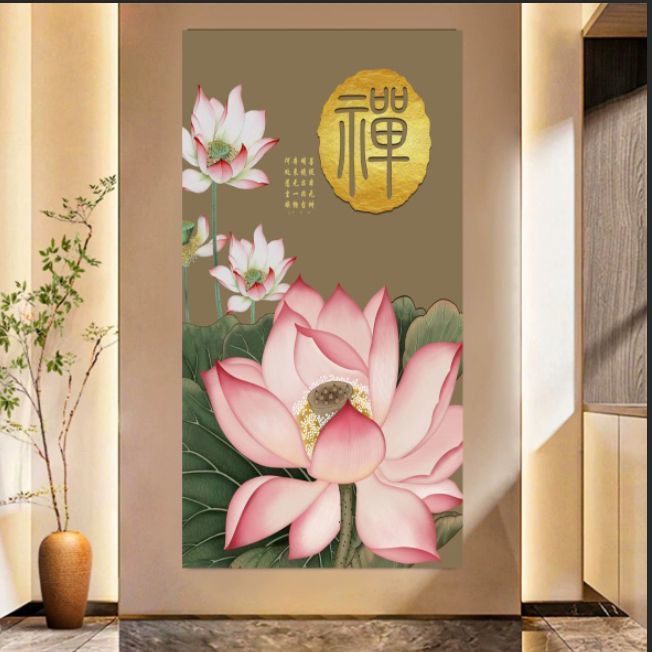 禅意墙面装饰莲花贴自粘