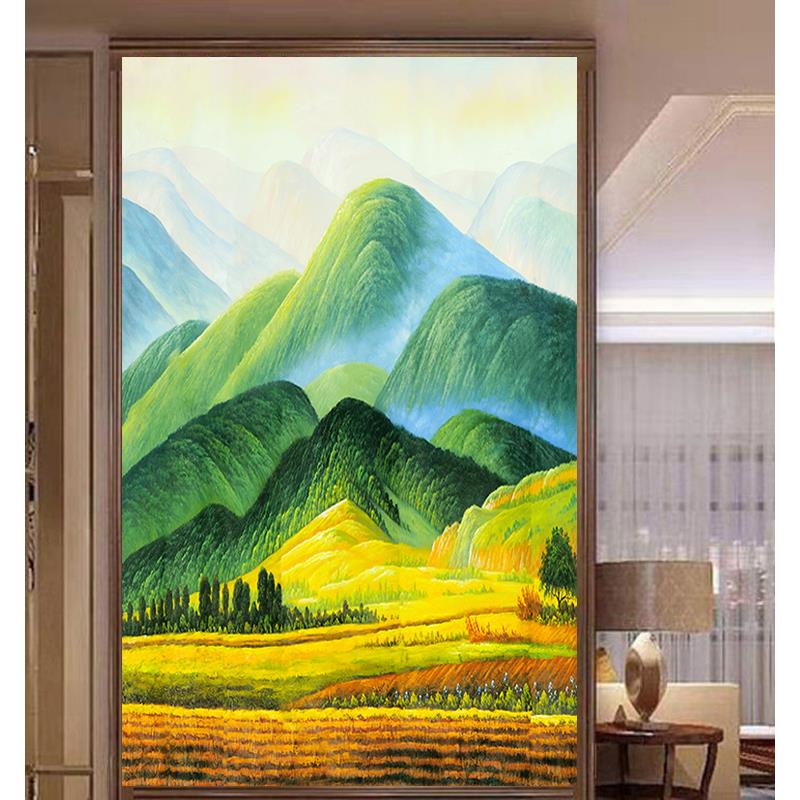 北欧简约现代油画巨人山