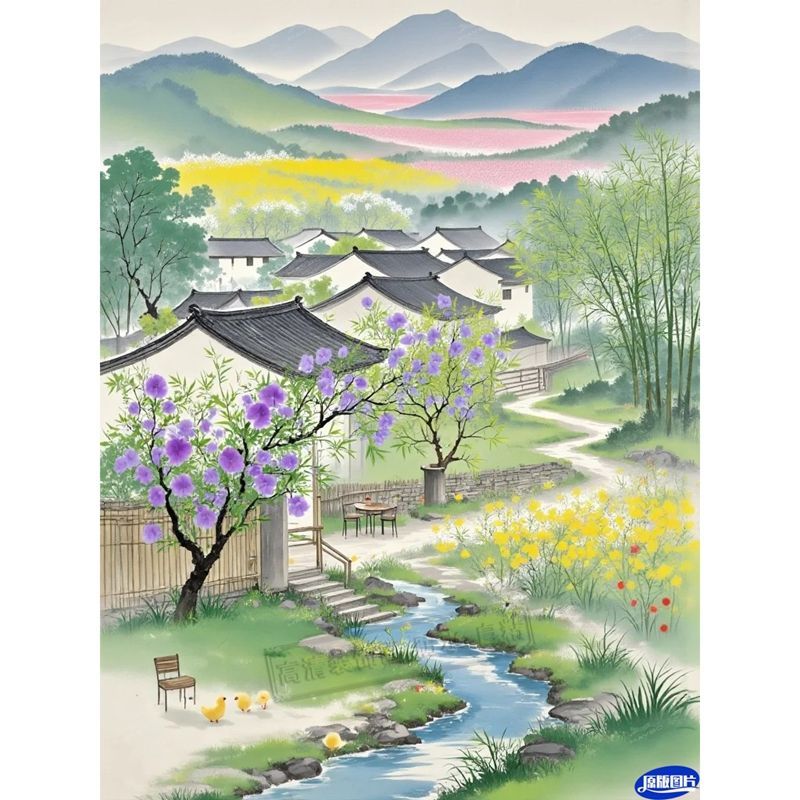 唯美怀旧乡村田园风景画