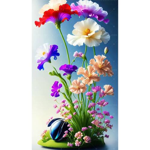 璀璨绽放牵牛花墙面贴画