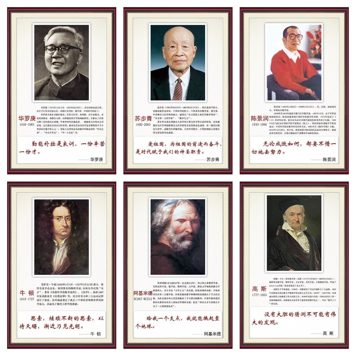 数学家装饰画华罗庚阿基