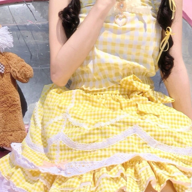 格子doll感田园风仿中古古着lolita半身裙SK半裙洛丽塔日常轻lo裙