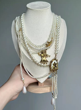 B.treasure 天使珍珠项链小众饰品中古饰品Vintage复古项链