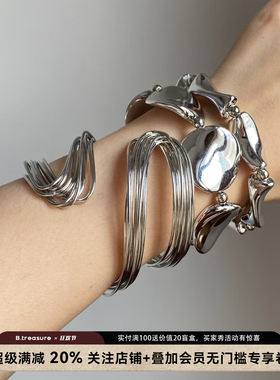 B.treasure 手镯叠带小众饰品中古饰品Vintage复古手镯北美风手镯