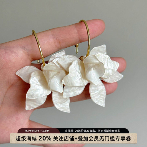 B.treasure兰花耳钉轻奢小众