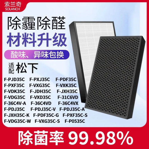适配松下空气净化器滤芯过滤网F-PDF35C/AAV40V/F-71C6VX2/VR701