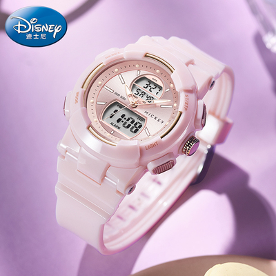 迪士尼夜光防水运动女生电子手表