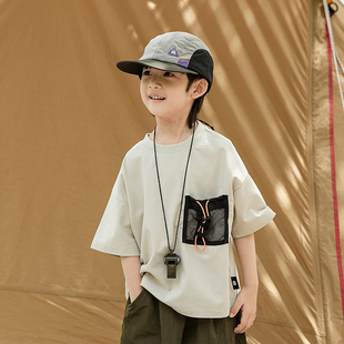 索罗那吸湿排汗不粘身T恤小男孩夏天 凉感户外短袖 米修叻 男童夏季