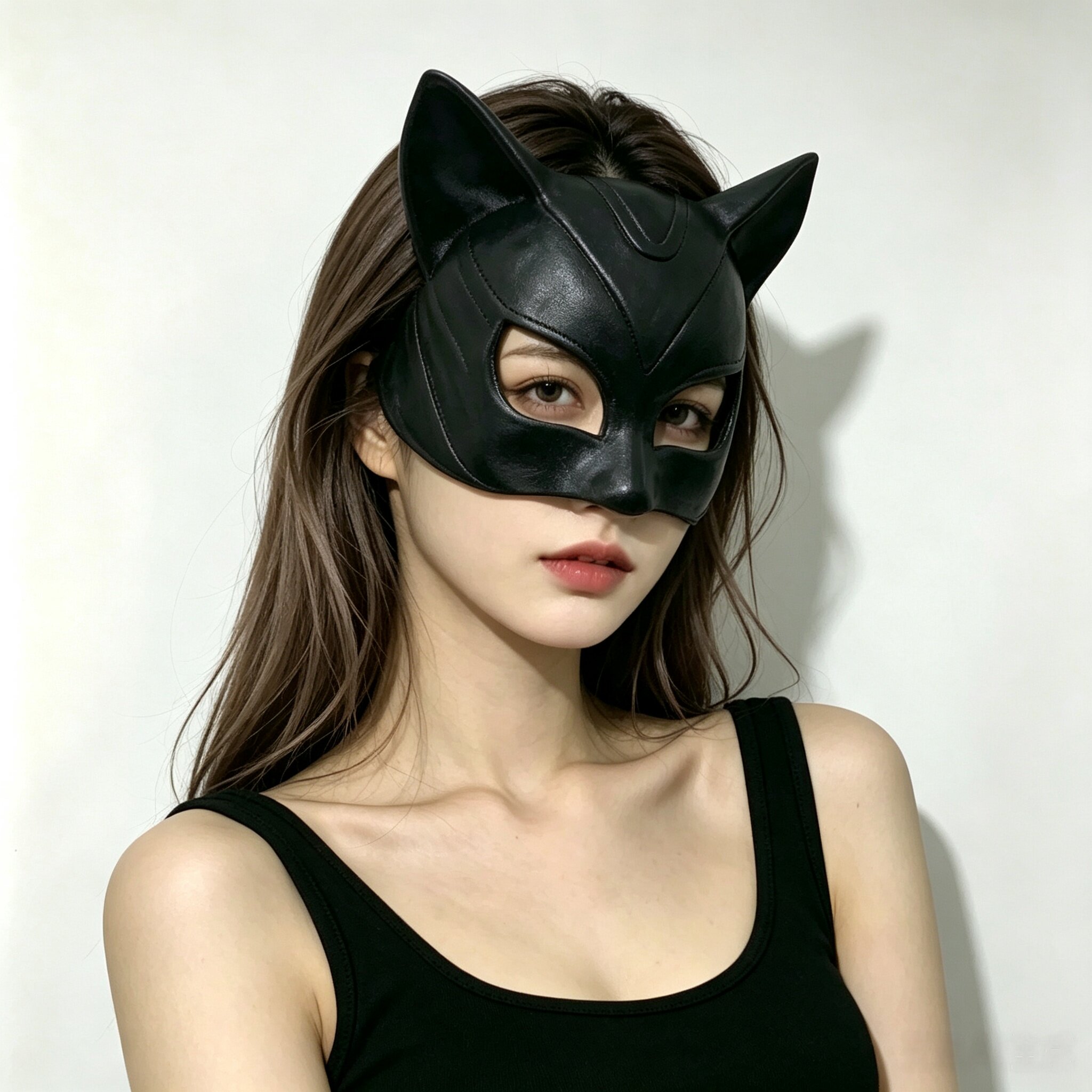 万圣节猫女郎半脸皮质面具 cos化妆舞会派对性感遮脸眼罩拍照道具
