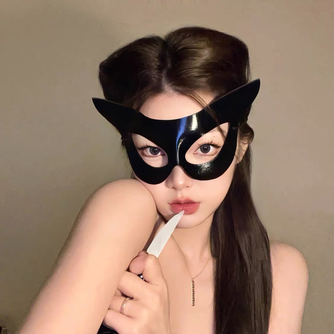 凹造型性感猫女郎面具罩万圣节假面舞会派对装扮道具半脸cos眼罩