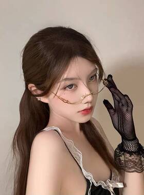 蕾丝手套女薄款优雅性感纯欲风网纱花边手套女士短款直播摆拍道具
