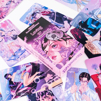 粉色蝴蝶塔罗牌 爱或毁灭烂漫氛围韦特卡牌