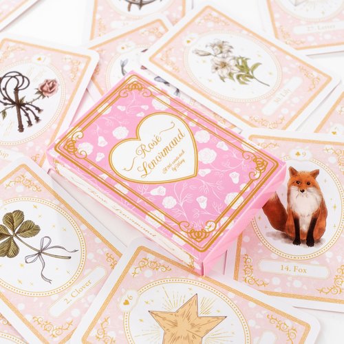 粉色贝琳玫瑰雷诺曼卡牌 玫瑰花利诺曼卡牌 rose lenormand cards