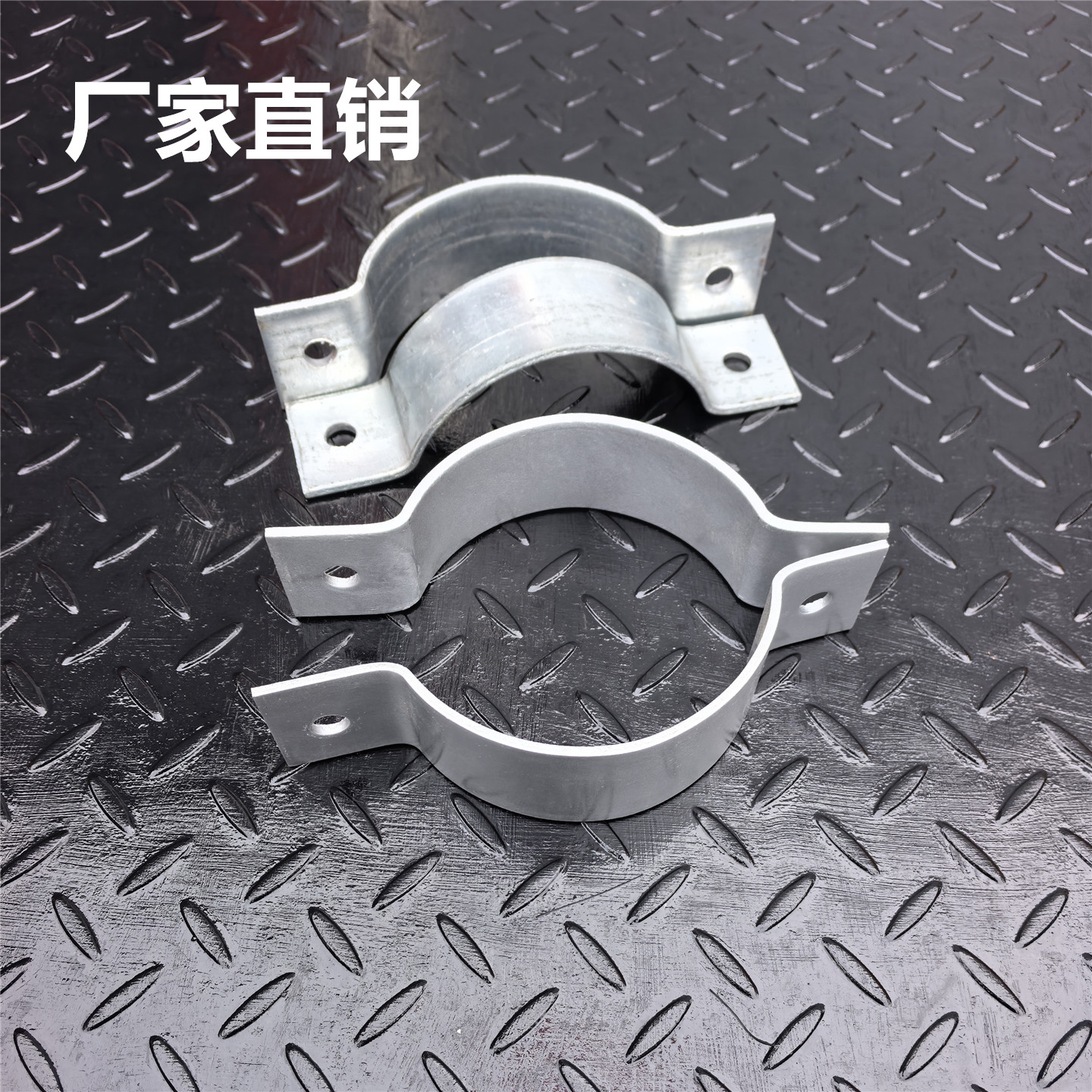 水泥电线杆管道加强50镀锌电缆抱箍圆管杆监控双C型管扣扁铁管卡