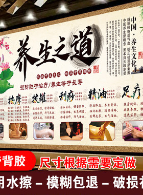 养生之道刮痧足浴艾灸图装饰画
