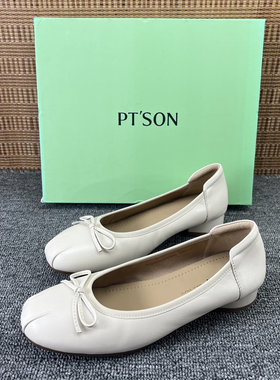 PT'SON百田森蝴蝶结低跟单鞋