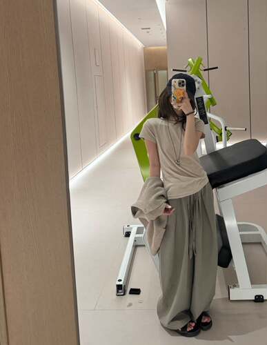 松弛调性拉满！韩系天丝棉9.5分宽松阔腿裤气球裤女 松紧腰抽绳