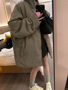 秋冬小众设计款立领落肩袖大廓型棉服加厚保暖宽松外套棉衣上衣女