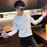 WY72秋装社会精神小伙修身卫衣男套头衫白，男装卫衣，电商A343