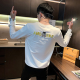 WY75秋装社会精神小伙修身卫衣男套头衫白，男装卫衣，电商A343