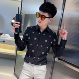 CS169秋装社会小伙修身长袖衬衫男衬衣白，男装衬衫，电商A343