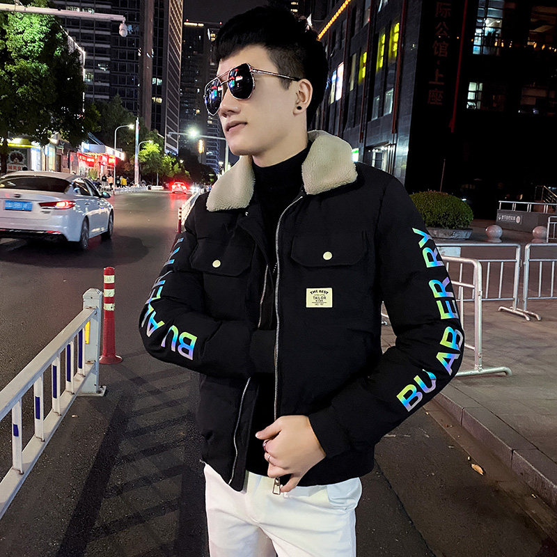 社会精神小伙毛领保暖棉衣棉袄棉服 A343-CF50-P138 控178 黑1图片