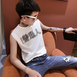 夏季背心男士无袖t恤社会小伙宽松汗衫坎肩A343-BX12-P35黑，男装背心/马甲，电商A343