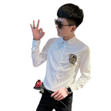 CS163秋装社会小伙修身长袖衬衫男衬衣白1，男装衬衫，电商A343