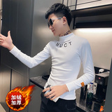 社会小伙加厚加绒长袖T恤打底衫半高领A343-TX188-P45控68黑，男装T恤，电商A343