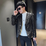 XZ11秋冬社会小伙修身小西装男西服外套黑，男装西服，电商A343