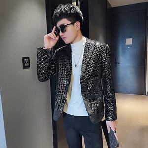 XZ11 秋冬社会小伙修身小西装男西服外套  黑图片