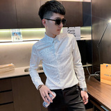 CS167秋装社会小伙修身长袖衬衫男衬衣白，男装衬衫，电商A343