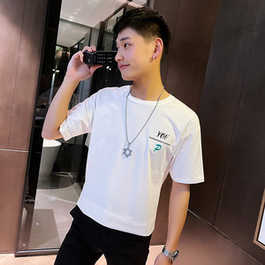 夏季短袖T恤衫社会小伙宽松半袖tee潮 A343-TX220-P40 控60 黑1图片