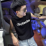 夏季背心男士无袖t恤社会小伙宽松汗衫坎肩A343-BX10-P35黑，男装背心/马甲，电商A343