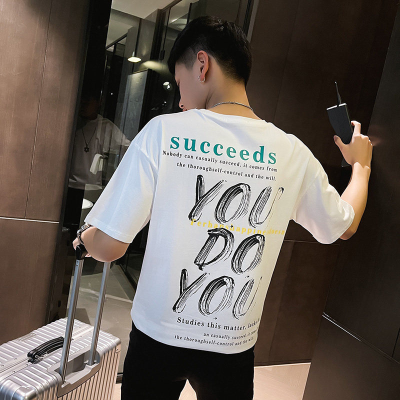 夏季短袖T恤衫社会小伙宽松半袖tee潮 A343-TX220-P40 控60 白图片