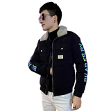 社会精神小伙毛领保暖棉衣棉袄棉服A343-CF50-P138控178黑1，男装棉衣，电商A343