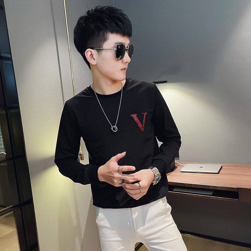 WY87秋装社会精神小伙修身卫衣男套头衫白,男装卫衣,电商A343
