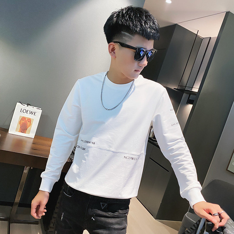秋季社会精神小伙圆领ins卫衣潮流男A343-WY47-P65控85粉,男装卫衣,电商A343