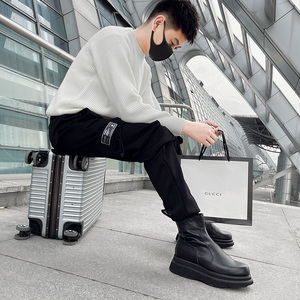 冬季社会小伙工装裤加绒加厚潮束脚裤子 黑2 A343-CK32-P78 控108图片