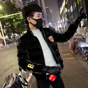 社会精神小伙冬季加厚保暖棉服男潮棉袄A343-CF55-P138 控178 黑2图片