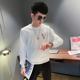 WY87秋装社会精神小伙修身卫衣男套头衫黑，男装卫衣，电商A343