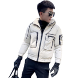 2021冬季大口袋装饰连帽加厚保暖棉服男潮A343-CF05-P140米白，男装棉衣，电商A343