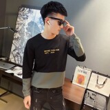 秋季社会精神小伙圆领ins卫衣潮流男A343-WY48粉1，男装卫衣，电商A343