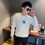 WY89秋装社会精神小伙修身卫衣男套头衫黑1，男装卫衣，电商A343